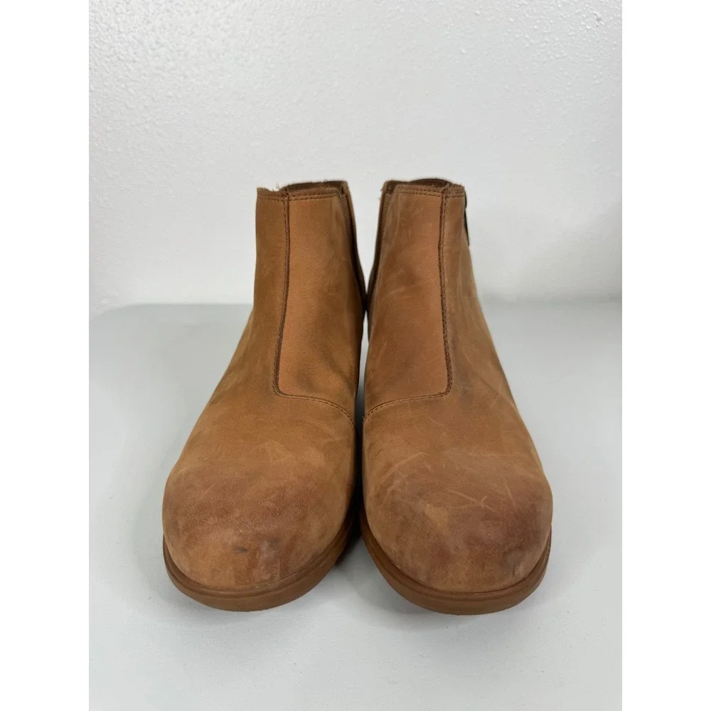 Sorel Brown Leather Wedge Ankle Boots Size 10 - Picture 2 of 8